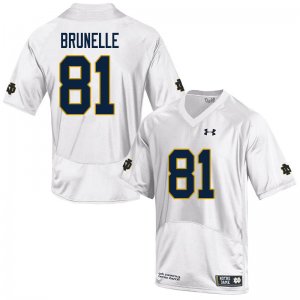 Notre Dame Fighting Irish Men's Jay Brunelle #81 White Under Armour Authentic Stitched College NCAA Football Jersey ZFE8699KR